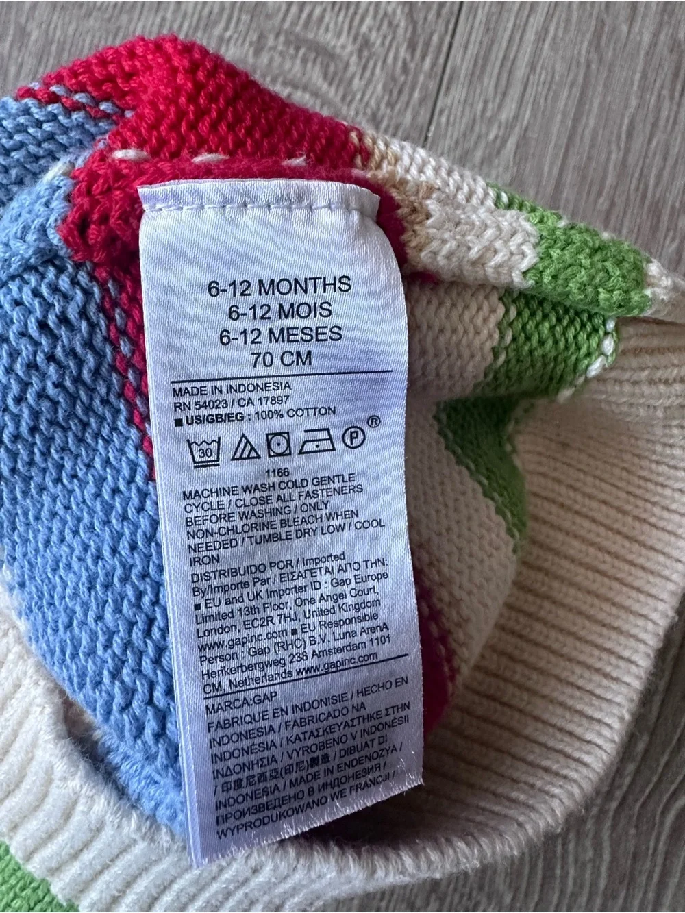 baby GAP Crewneck knit cotton Striped Sweater 6-12 months